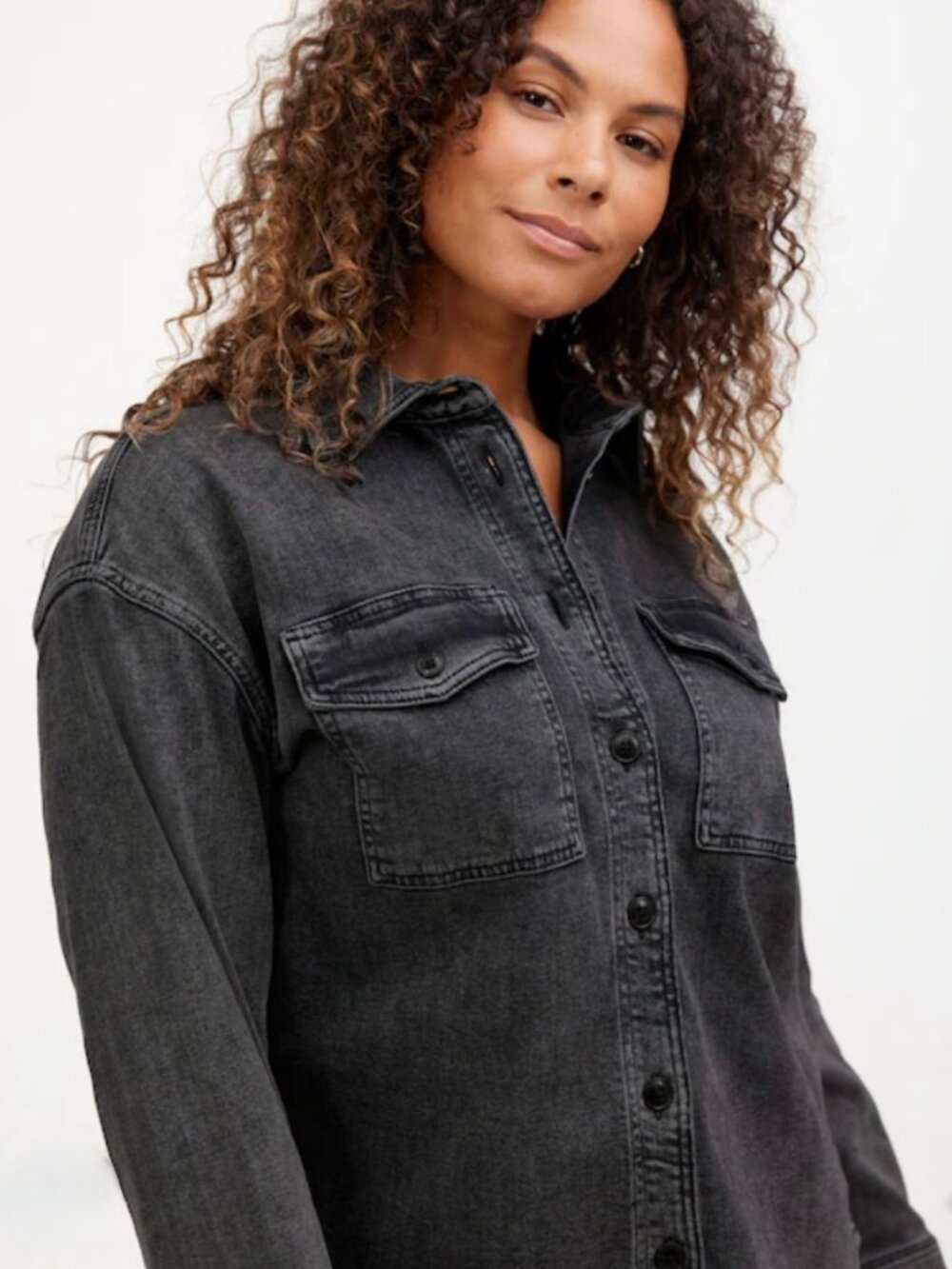 MADEWELL Denim Long-Sleeve Button-Up Small